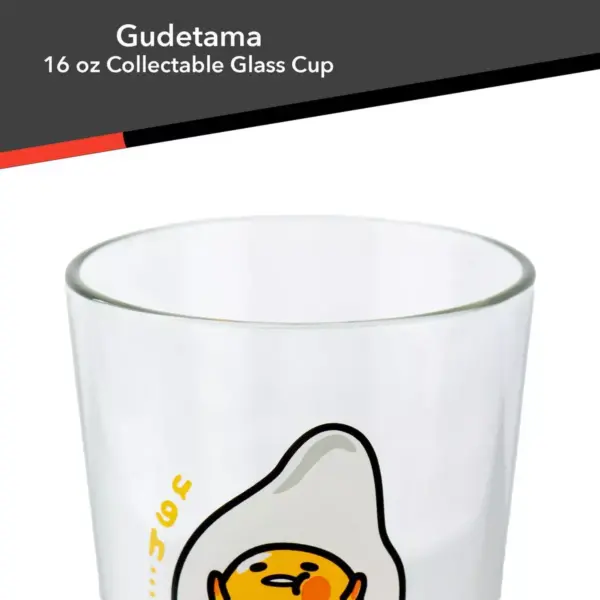 Se7en20 Gudetama Lazy Egg Laying Face Up 16oz Glass