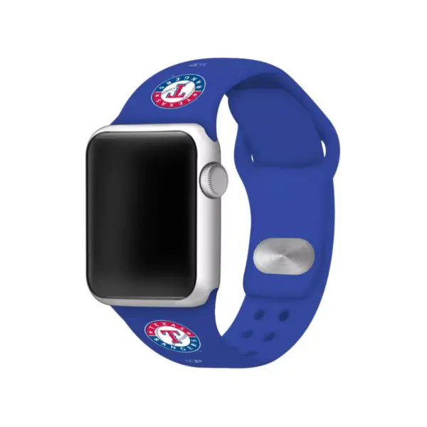 MLB Texas Rangers Apple Watch Compatible Silicone Band 38mm - Blue