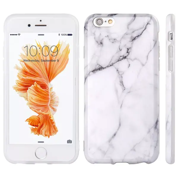 INSTEN TPU Marble Case compatible with Apple iPhone 6/6s, White