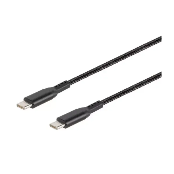 Monoprice Stealth Charge and Sync USB 2.0 Type-C to Type-C Cable - 6 Feet - Black (3-Pack) Up to 5A/100W For USB-C Enabled Devices Laptops MacBook Pro