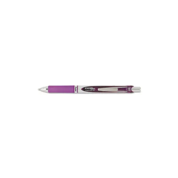 Pentel EnerGel RTX Retractable Liquid Gel Pen .7mm Black/Gray Barrel Violet Ink BL77V