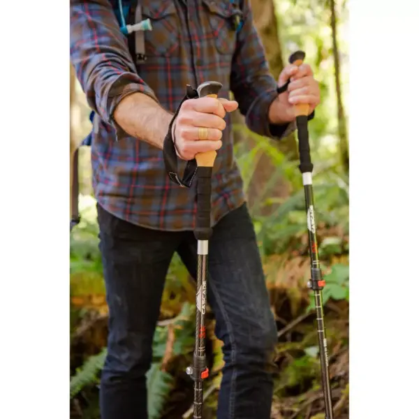 Cascade Mountain Tech 3K Carbon Fiber Quick Lock Trekking Poles - Cork Grip