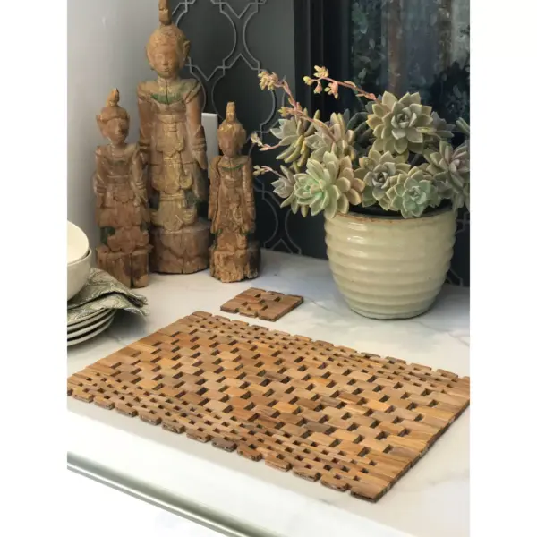 2pk Teak Wood Placemats - Hip-o Modern Living