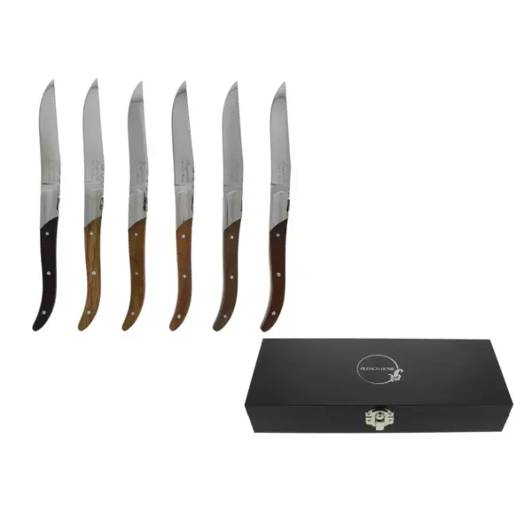 French Home Laguiole 6pk Stainless Steel Connoisseur Steak Knives