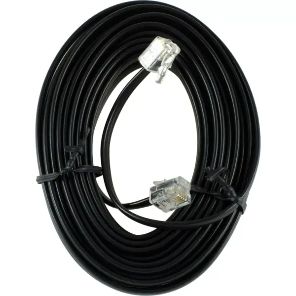 Power Gear Telephone Line Cord, 25ft - Black or White