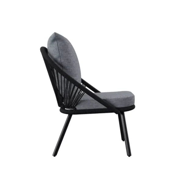 Kneton 3pc Outdoor Seating Set - Black/Gray - Aiden Lane