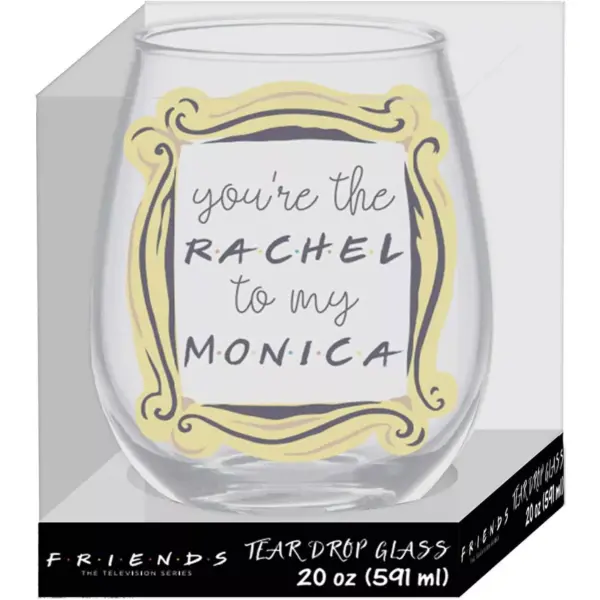 Friends "You're The Rachel To My Monica" Tear Drop Wine Glass | Holds 20 Ounces