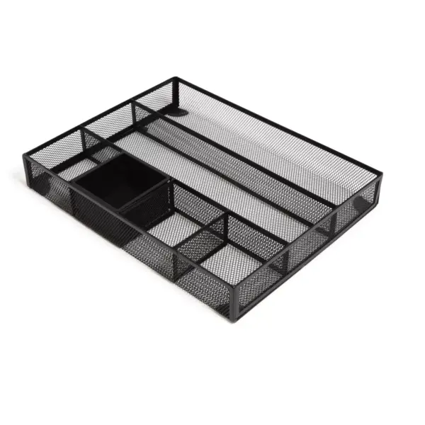 MyOfficeInnovations 6 Compartment Mesh Drawer Organizer, Matte Black 24402497