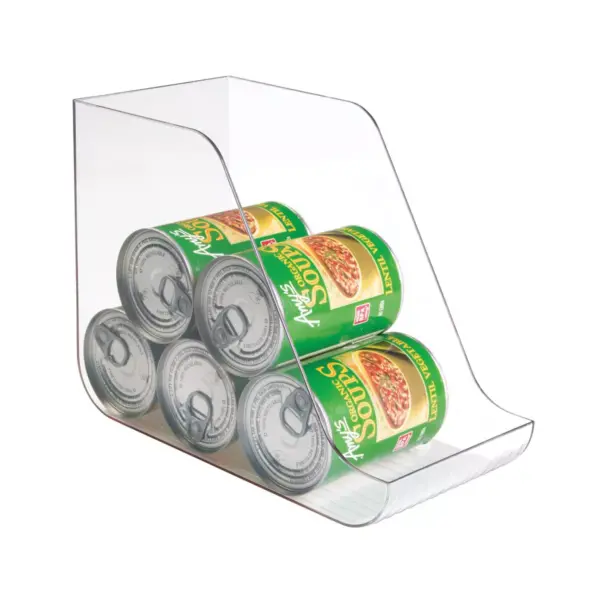 mDesign Canned Food Dispenser Kitchen Storage Organizer Bin, 2 Pack - Clear