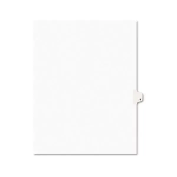 Avery-Style Legal Exhibit Side Tab Divider Title: 15 Letter White 25/Pack 11925