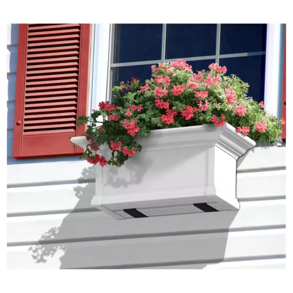 2' Yorkshire Rectangular Window Box White - Mayne