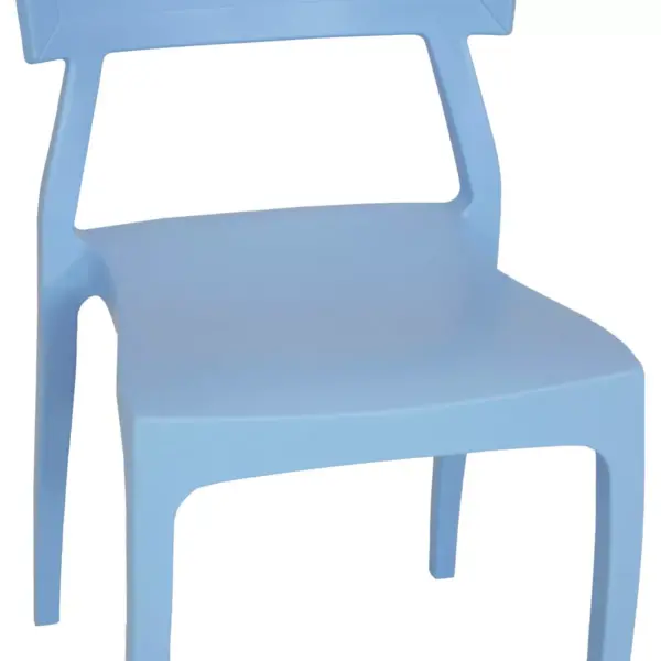 Sunnydaze Plastic All-Weather Commercial-Grade Elmott Indoor/Outdoor Patio Dining Arm Chair, Light Blue, 4pk