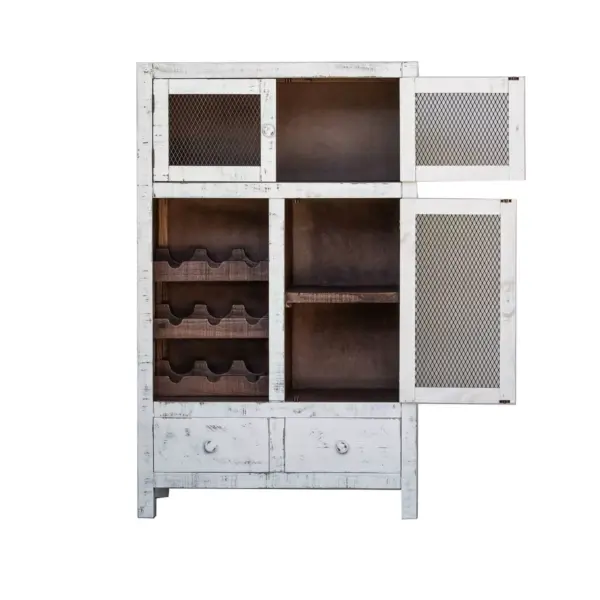 Irving Wine Cabinet Distressed White - Picket House Furnishings