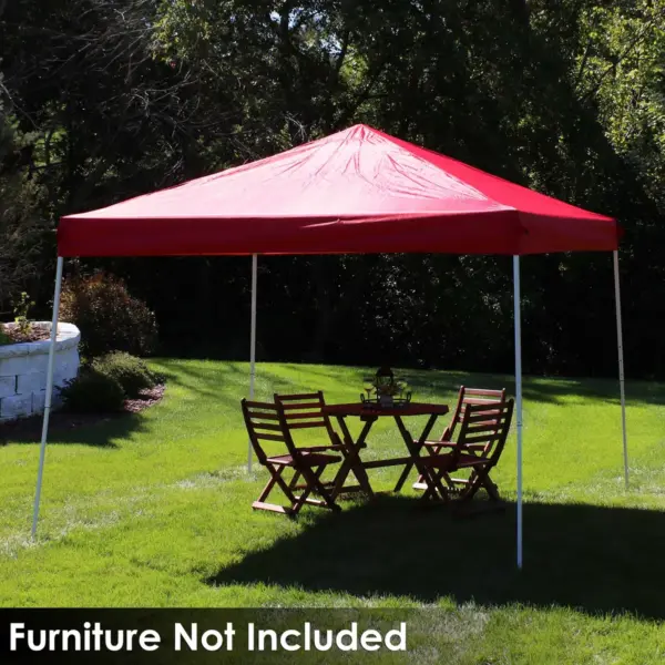 10'x10' Quick-Up Steel Frame Canopy with Carrying Bag Red - Sunnydaze