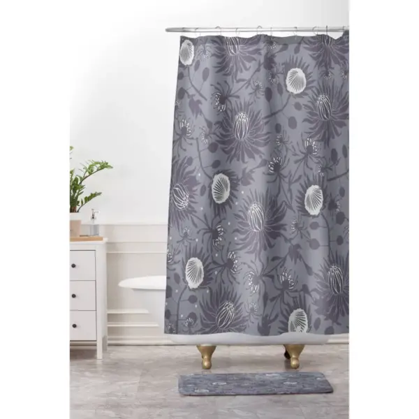 Caroline Okun Protea Shower Curtain Gray - Deny Designs