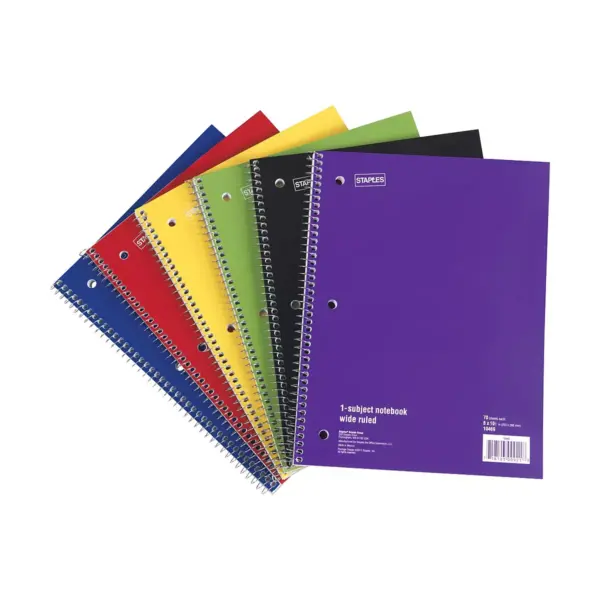 Staples 1 Subject Notebook 8" x 10-1/2" 72 pack 11667CT