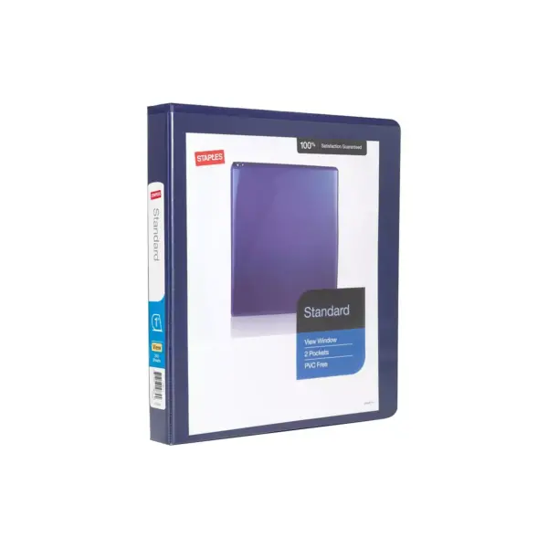 Staples Standard 1" 3-Ring View Binder Blue (26433-CC) 82638