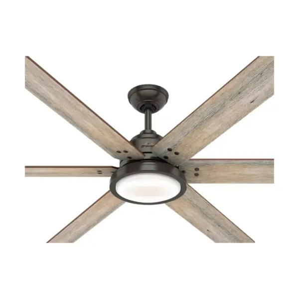 Hunter Fan Company Warrant 70-inch Multiple Speed Ceiling Fan with LED light, Noble Bronze