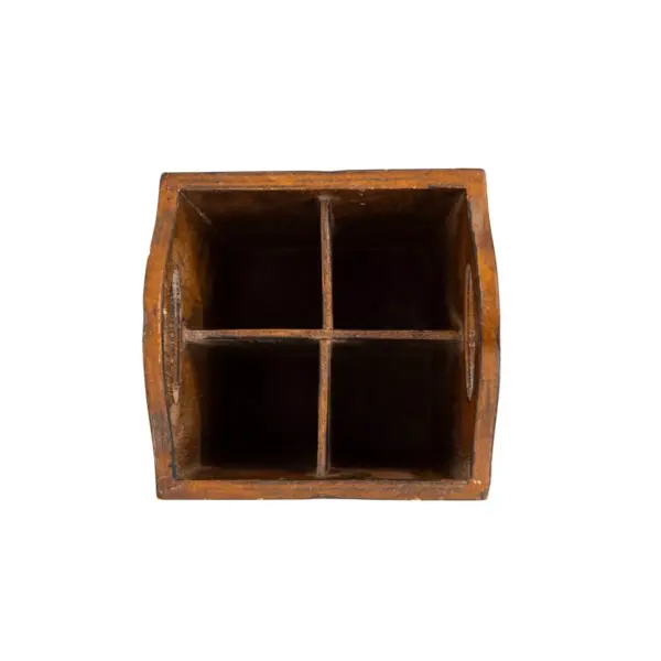 Square Wood & Metal Utensil Holder - 3R Studios