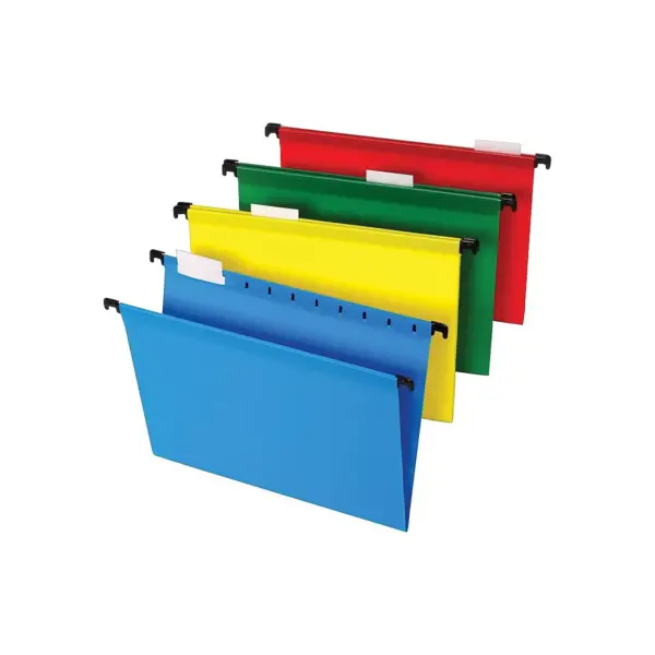 Staples Poly Hanging File Folders 5-Tab Letter Size Assorted Colors 20/BX TR13324/13324