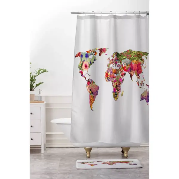 Bianca Green Its Your World Shower Curtain White - Deny Designs