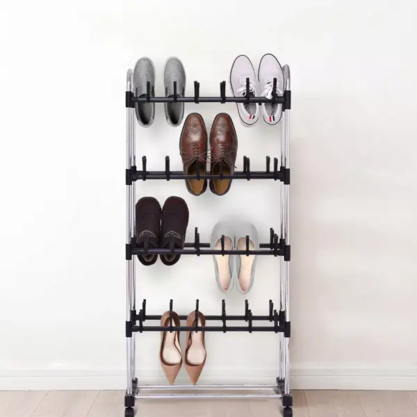 Costway 48 Pairs Clip On Shoe Rack Adjustable Storage Shelf Holder Space Organizer