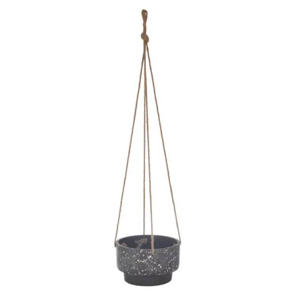 5" Terrazzo Hanging Planter Dark Gray - Sagebrook Home