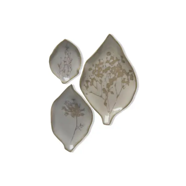 TAG Leaf Dish Set Of 3 Dinnerware Serving Plate