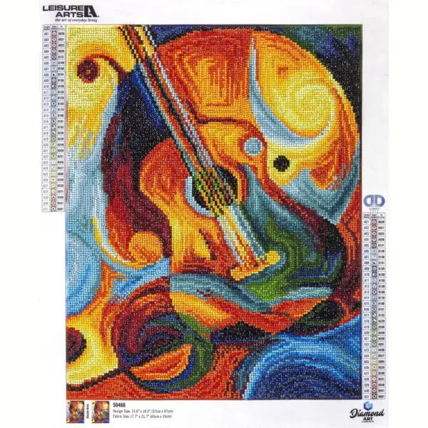 Leisure Arts Diamond Art Advanced Kit 14.6"X18.5"-Guitar