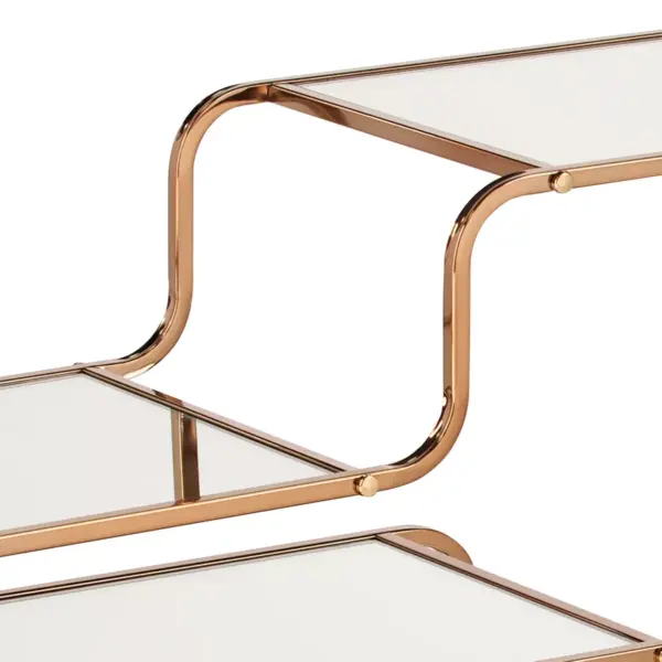 Marianne Mirrored Bar Cart Gold - Aiden Lane