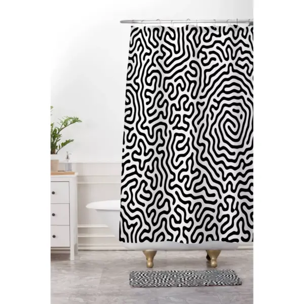 Adam Priester Pattern Memory Foam Bath Mat Black/White - Deny Designs