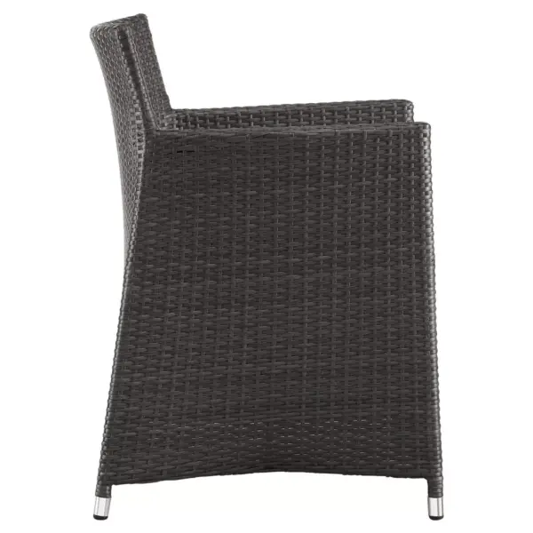 Junction Armchair Outdoor Patio Wicker Set of 2 in Brown White - Modway