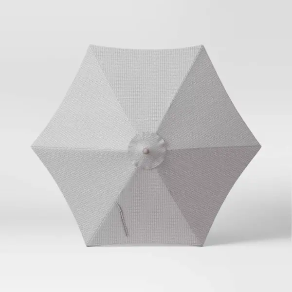 9' Geo Round Patio Umbrella DuraSeason Fabric™ Gray/White - Project 62™