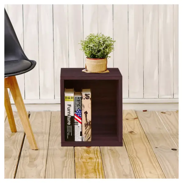 Way Basics Stackable Eco Storage Cube Cubby Organizer Espresso Wood Grain