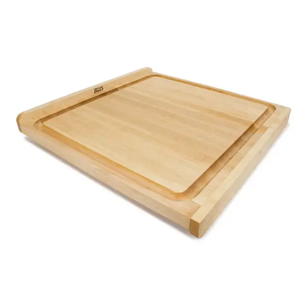 John Boos 23.75 Inch Wide 1.5 Inch Thick Reversible Square Cutting Board Block with Juice Groove , 23.75 x 23.75 x 1.5 Inches, Maple Wood