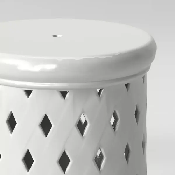 Ceramic Lattice Patio Accent Table - White - Threshold™