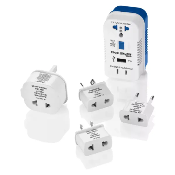 Travel Smart by Conair 2 Outlet Converter Set with USB Port