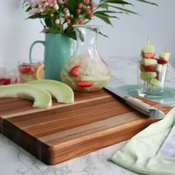 Architec Madeira Teak Edge-Grain Jumbo Cutting Board and Chop Block 23"x15"x1.25"