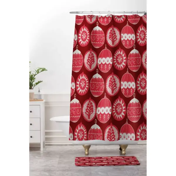 Gabriela Fuente Noel Memory Foam Bath Mat Red - Deny Designs