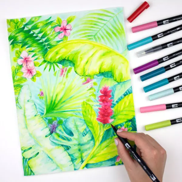 Tombow 10ct Dual Brush Pen Art Markers - Tropical