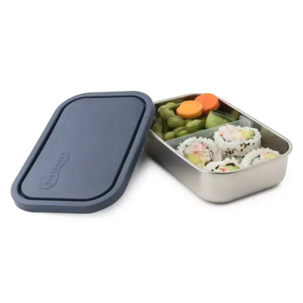 U-Konserve Stainless Steel Food-Storage Container Bento Rectangle 25oz - Ocean Plastic Lid