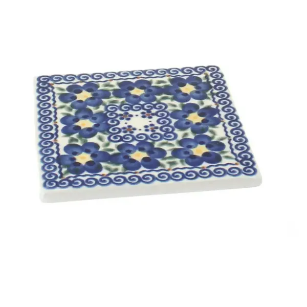 Blue Rose Polish Pottery Spring Blossom Tile