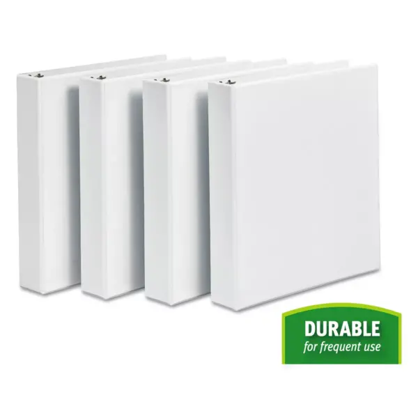 Avery Durable View Binder with DuraHinge and Slant Rings 1 1/2" White 4/Pack 17576