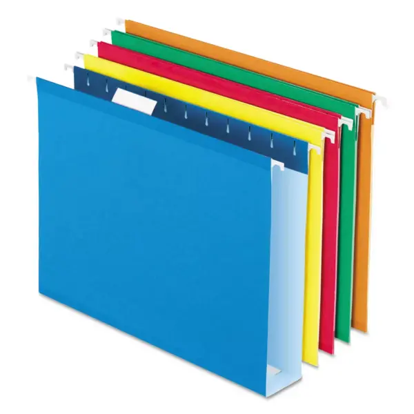 Pendaflex Extra Cap Hang File Folders w/Box Bottom Letter Size 1/5-Cut Tab Asst 5142X2ASST