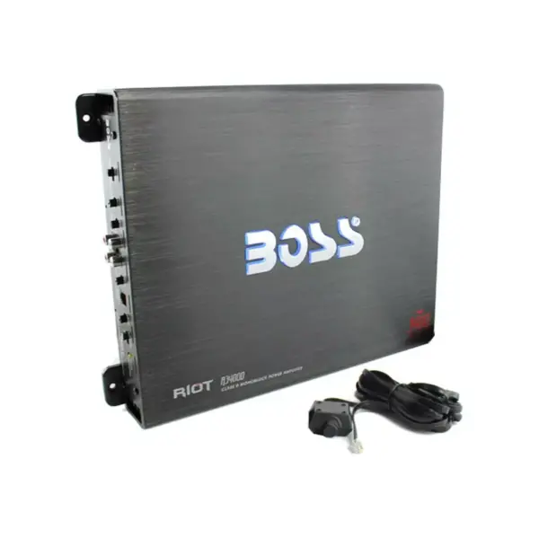 BOSS Audio Systems R3400D Riot 3400 Watt Monoblock Class D 1 Ohm Stable Car Audio MOSFET Power Amplifier with Remote Subwoofer Control