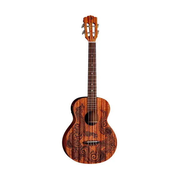 Luna Guitars Henna Dragon Mahogany Baritone Acoustic-Electric Ukulele Mahogany