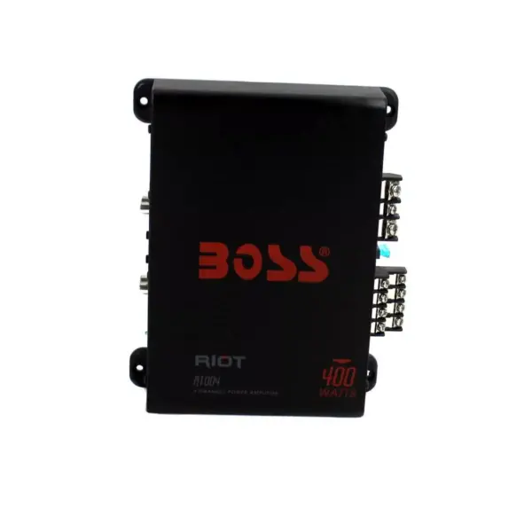 BOSS Audio Systems R1004 Riot 400 Watt 4-Channel Class A/B 2 Ohm Stable Full Range Car Audio High Output Power Amplifier