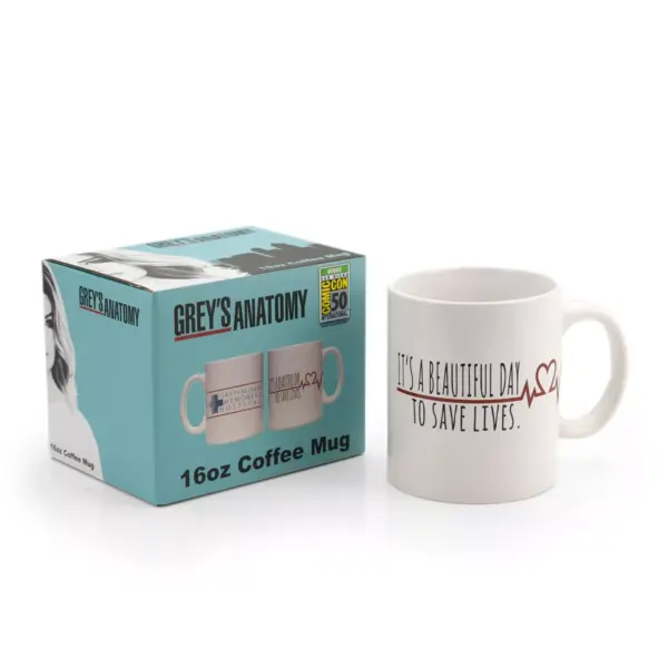 Surreal Entertainment Greys Anatomy Derek Coffee Mug | It's A Beautiful Day To Save Lives | 16 Ounces