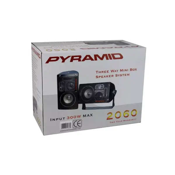 Pyramid 2060 300W 3-Way Car Audio Mini Box Speakers Indoor Stereo System (Pair)