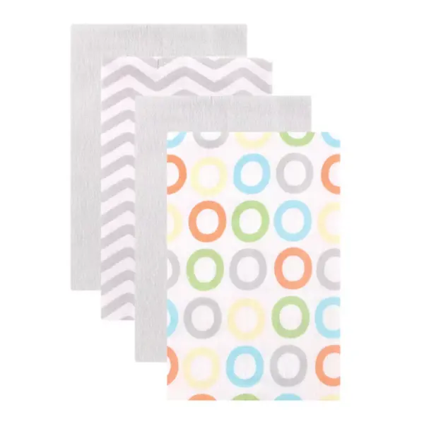 Luvable Friends Baby Flannel Burp Cloths 4pk, Yellow, One Size